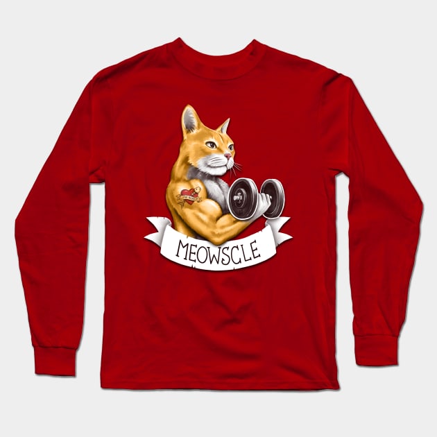 Meowscle Long Sleeve T-Shirt by c0y0te7